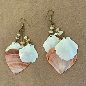 Statement Earrings Beachy Shell Earrings Beach Babe Vacation Earrings Big Shells